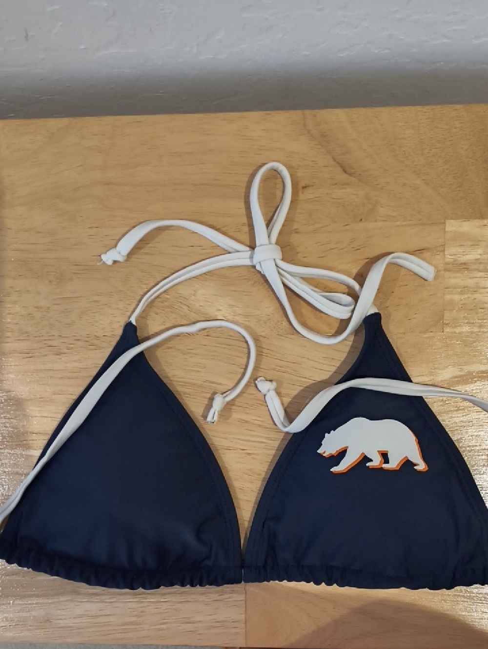 Navy Triangle Bikini Top with Cal Bear Logo